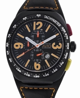 Avio Milano Mens BK4802 Black Collection Chronograph Watch